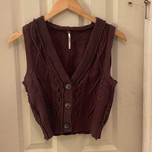 Brown Free People Sweater Vest Size S